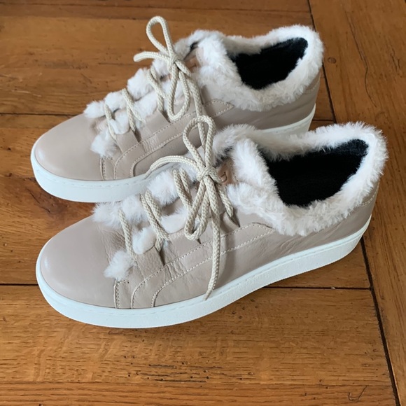 Ron White Shoes - Ron White Ornella Fawn Shearling Trim Platform Sneaker Women’s Tan Shoes Size 37